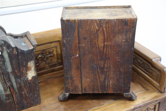 A model of an Austro-Hungarian burr wood bureau bookcase, W.1ft 4in. D.1ft 1in H.3ft 3in.